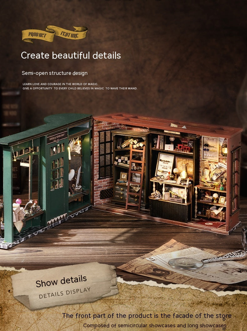 Magic Street Book Nook DIY Wooden Miniature House Kit (LED)