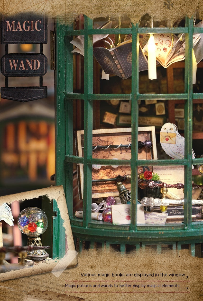 Magic Street Book Nook DIY Wooden Miniature House Kit (LED)