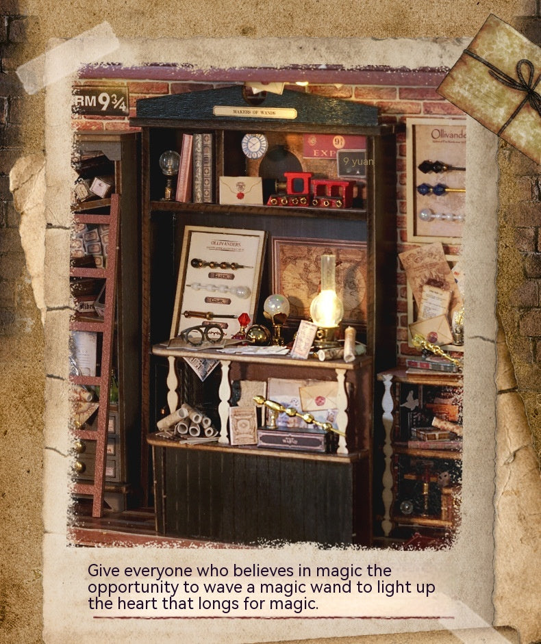 Magic Street Book Nook DIY Wooden Miniature House Kit (LED)