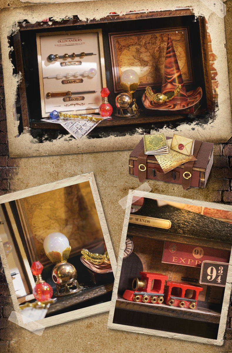 Magic Street Book Nook DIY Wooden Miniature House Kit (LED)