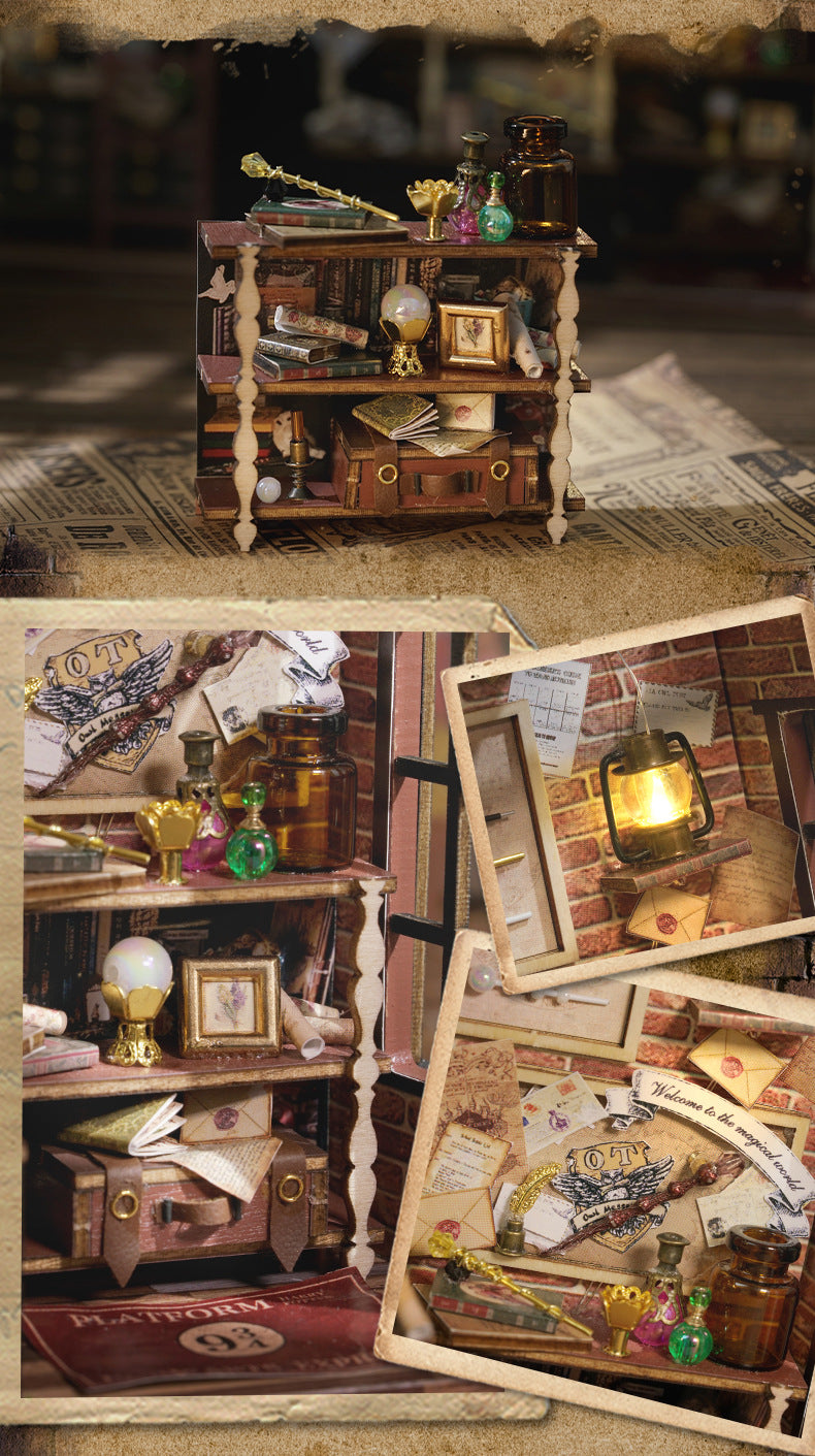 Magic Street Book Nook DIY Wooden Miniature House Kit (LED)