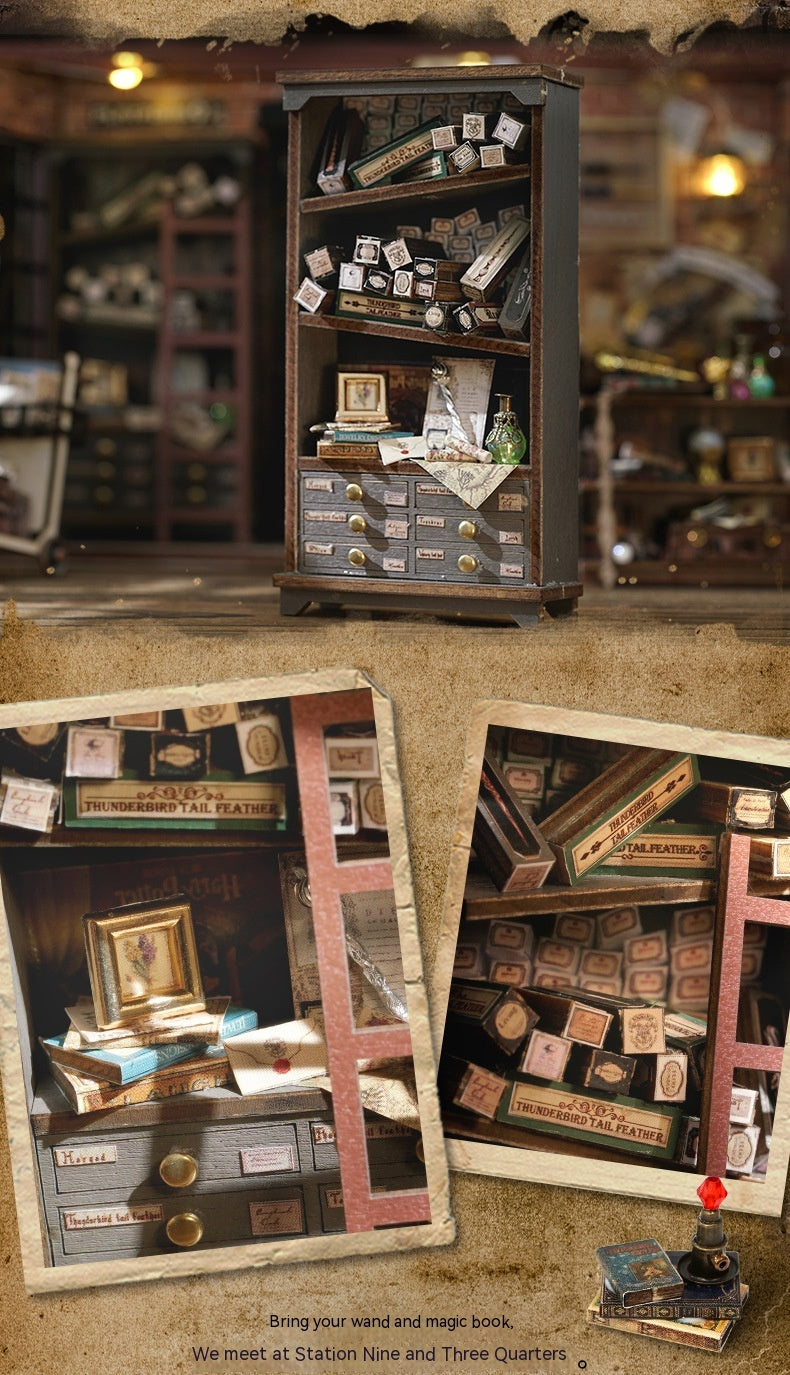 Magic Street Book Nook DIY Wooden Miniature House Kit (LED)