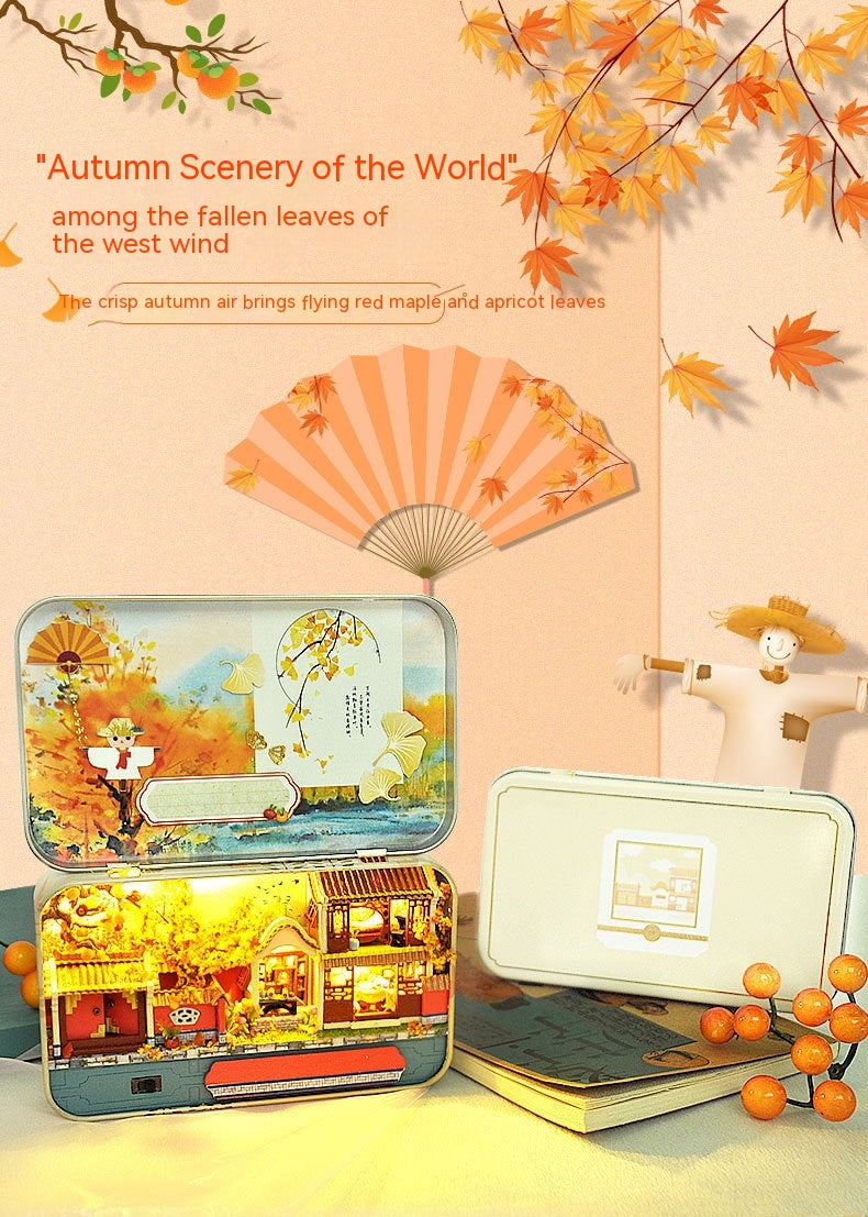 Handmade Model Toy Diy Iron Box With Light Doll House