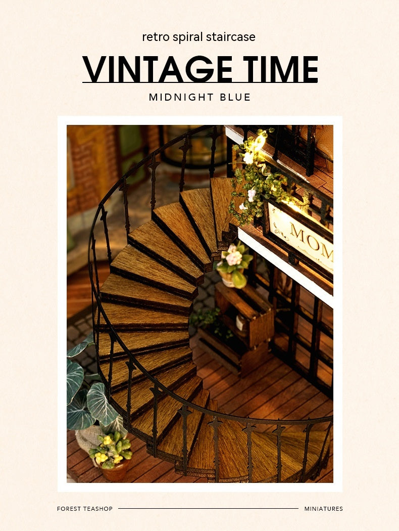 3D DIY Miniature Tea House – Wooden Handmade Model with LED