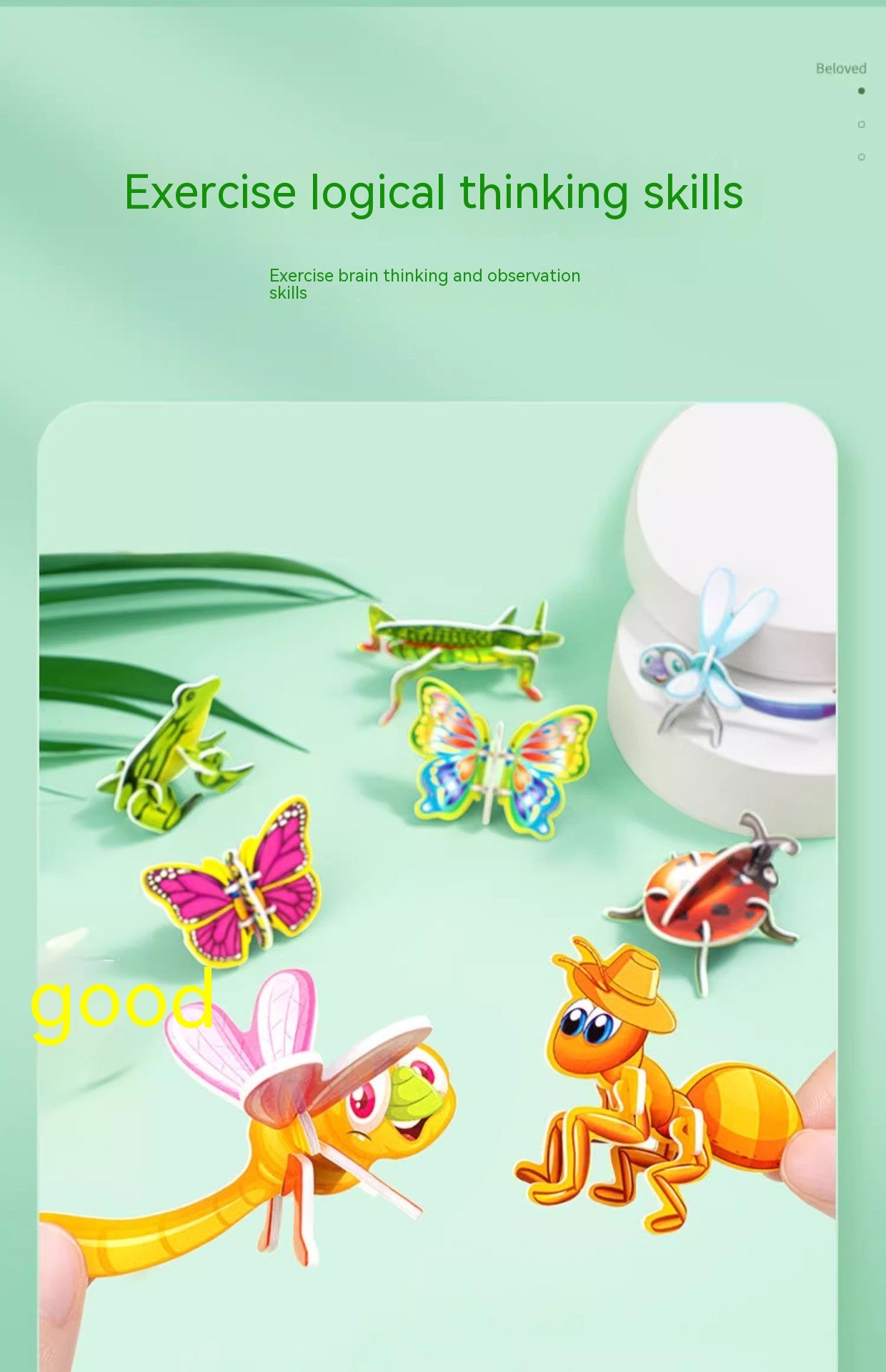 3D Animal and Insect Foam Puzzle Set – 25 Mini Models for Kids