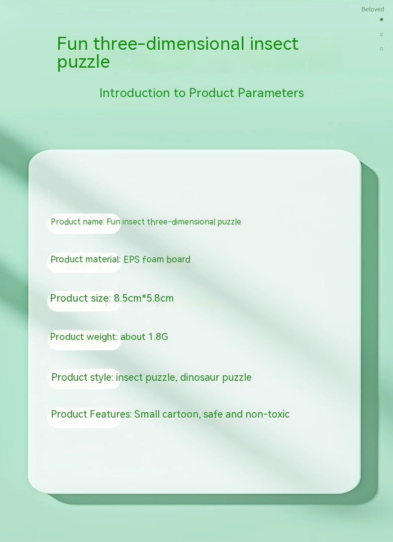 3D Animal and Insect Foam Puzzle Set – 25 Mini Models for Kids