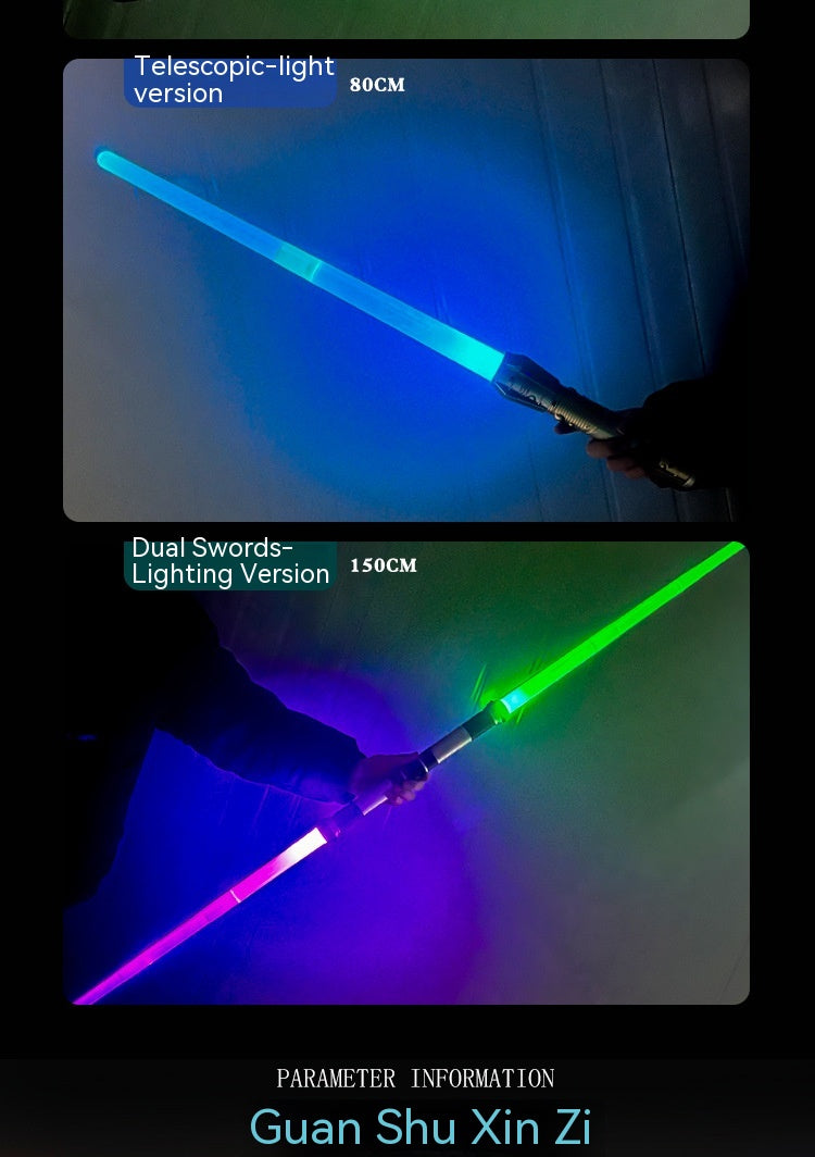 Children's Planet Battle Light Sword Two-in-one Colorful Flash Retractable Space Sword Glow Stick Boy Toy