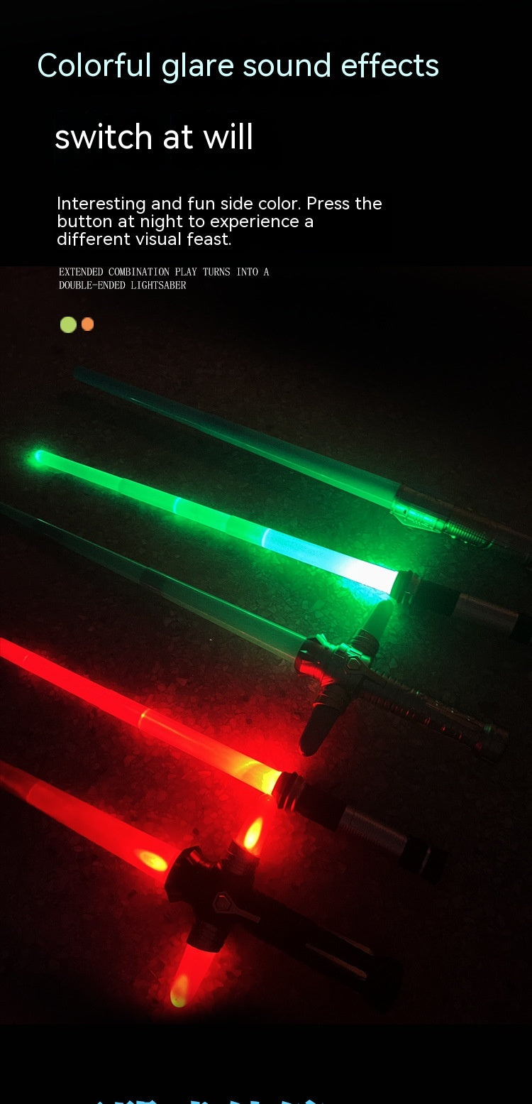 Children's Planet Battle Light Sword Two-in-one Colorful Flash Retractable Space Sword Glow Stick Boy Toy
