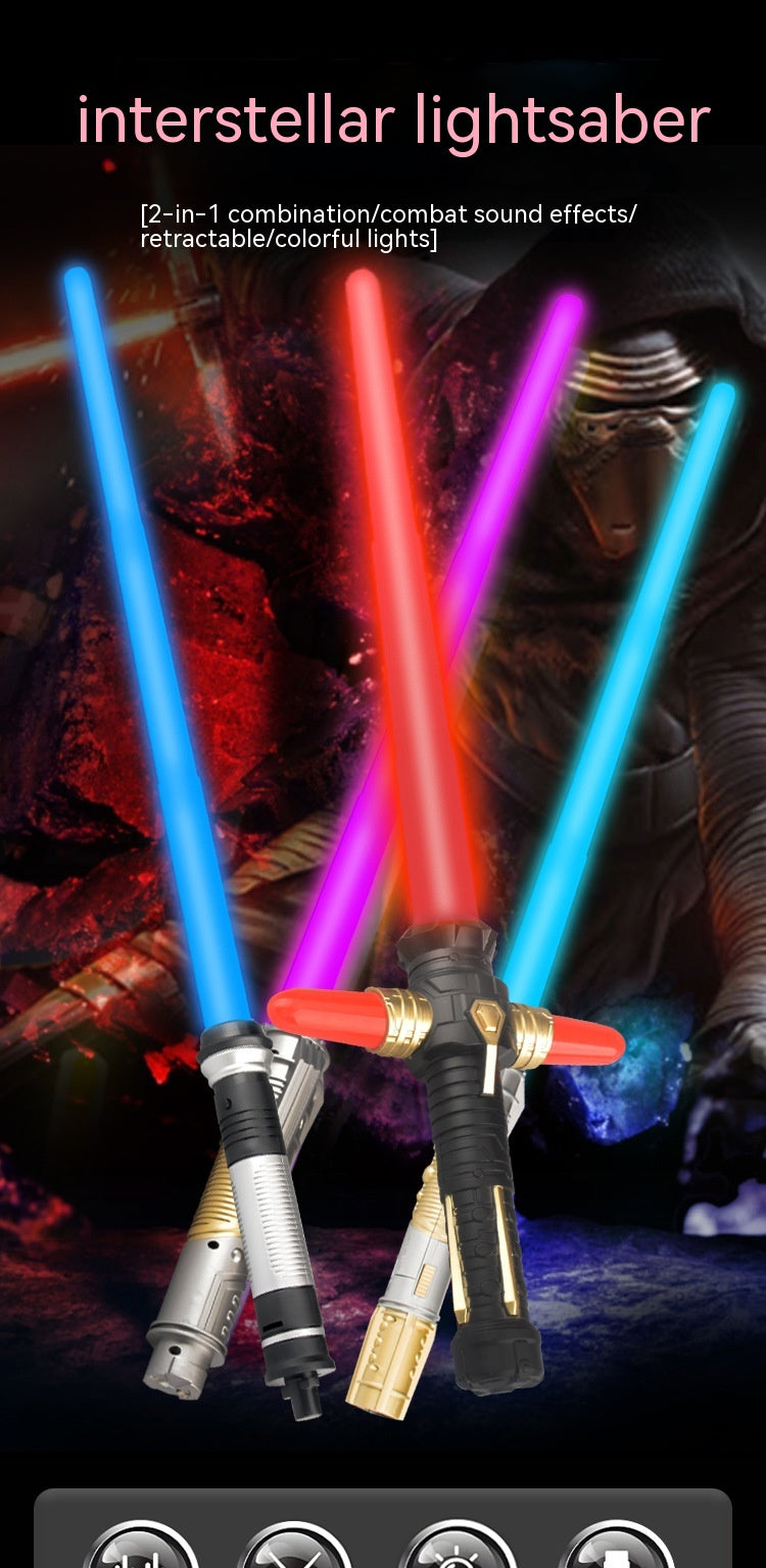 Children's Planet Battle Light Sword Two-in-one Colorful Flash Retractable Space Sword Glow Stick Boy Toy