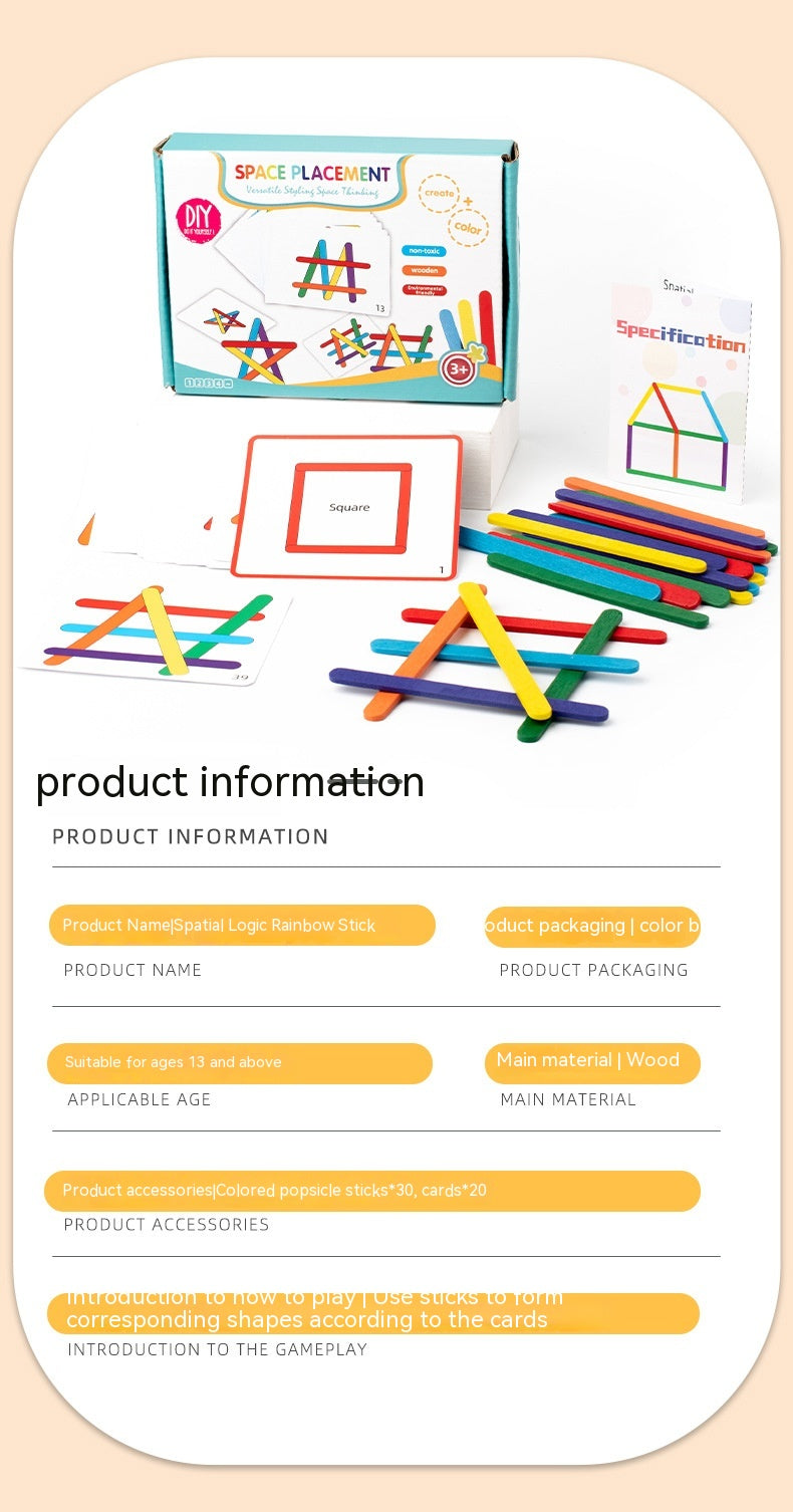 Rainbow Stick Early Education Thinking Puzzle (3 Models)