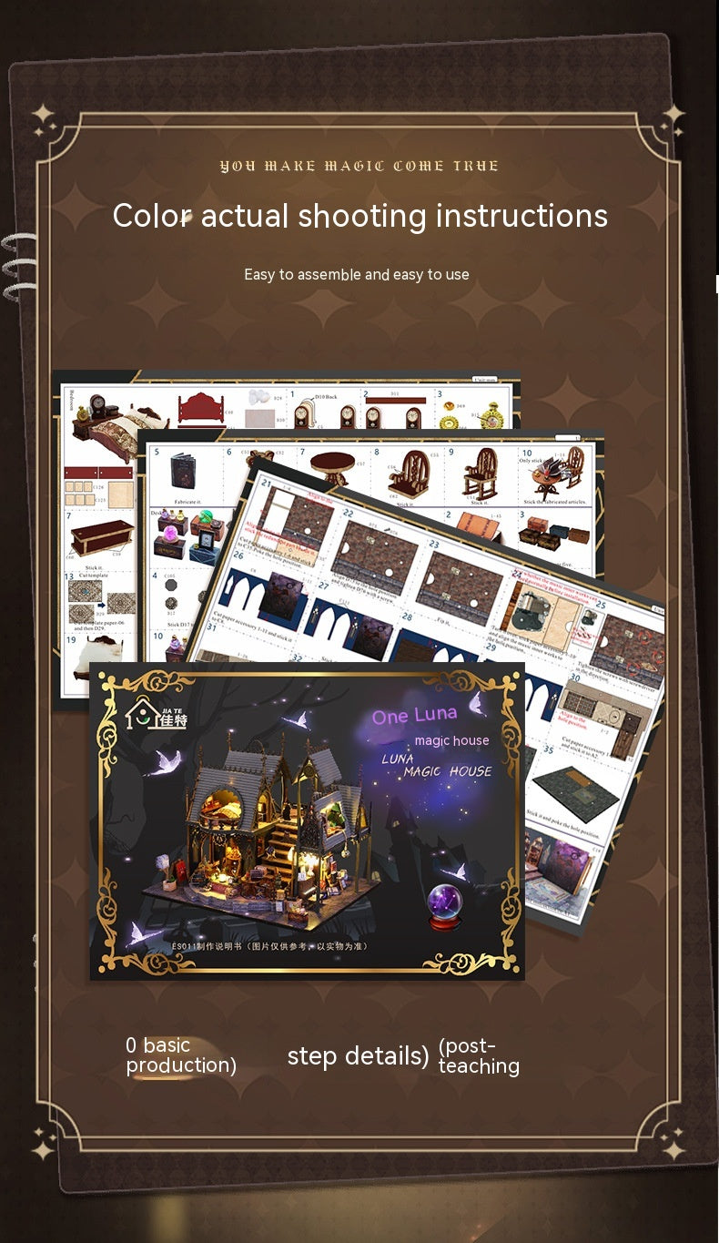 AEKYUNG Magic House – DIY Miniature 3D Wooden Puzzle with LED