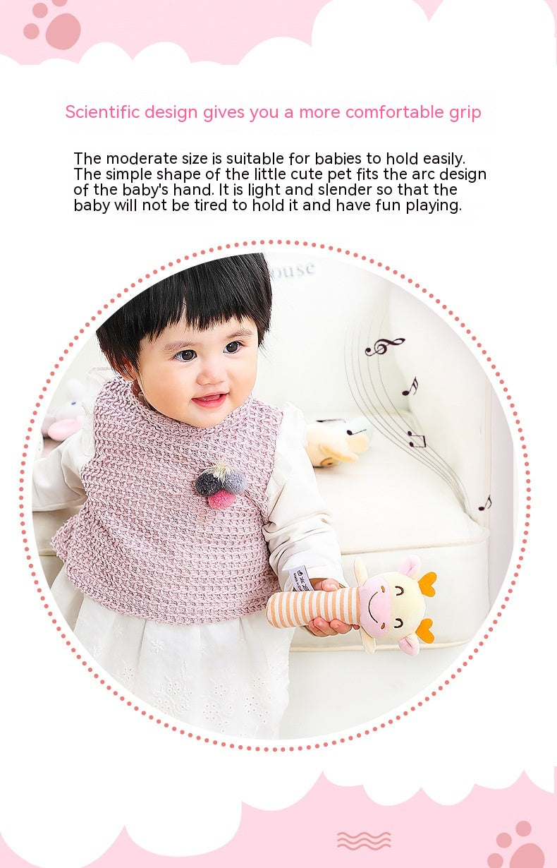 Plush Animal Stick Rattle for Babies - Elephant Dog Rabbit Deer