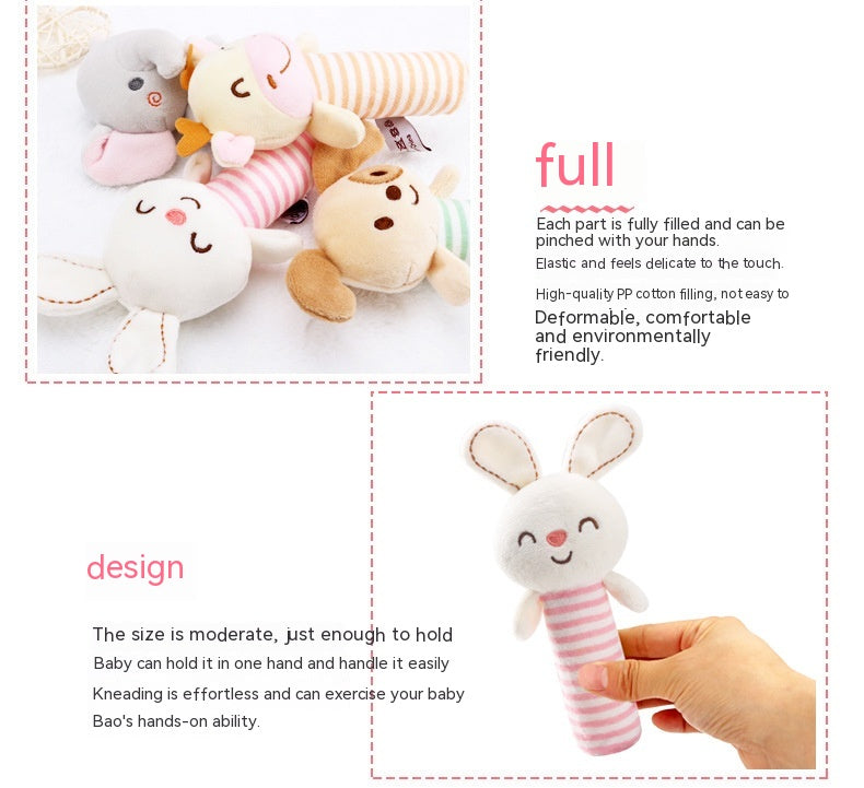 Plush Animal Stick Rattle for Babies - Elephant Dog Rabbit Deer