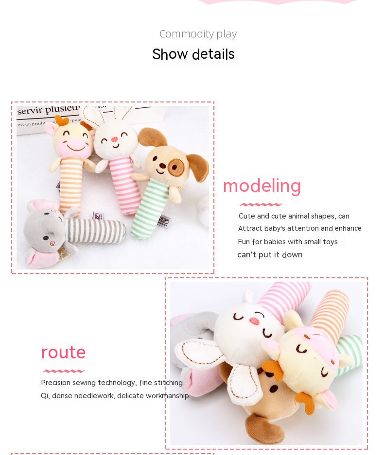 Plush Animal Stick Rattle for Babies - Elephant Dog Rabbit Deer
