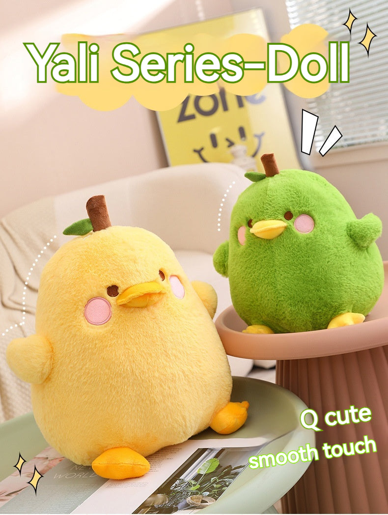 Pear Duck Plush – Cute Fruit Sleep Hug Pillow (20/30/40 cm)