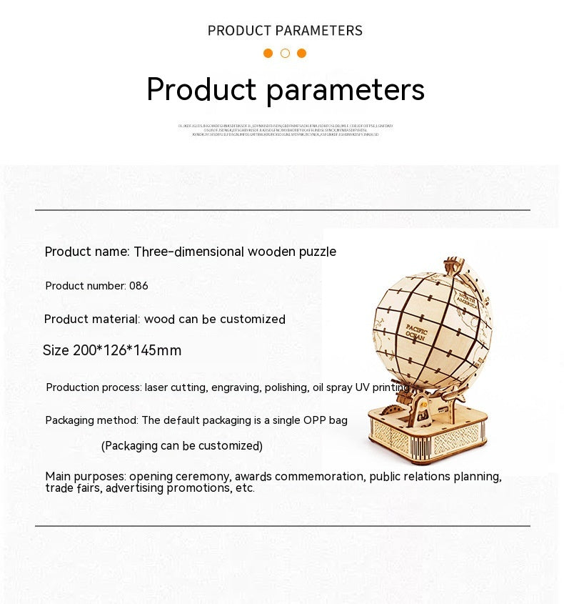 3D Wooden Puzzle - Earth Instrument - DIY Model Kit
