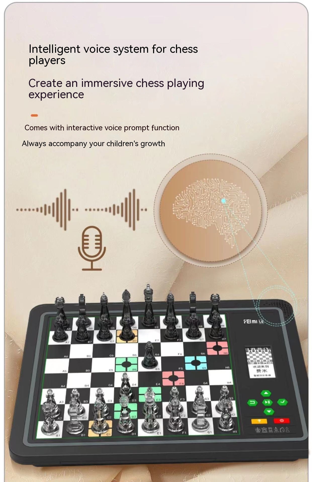 Portable AI Electronic Chessboard with E-ink Screen (Kids & Adults)