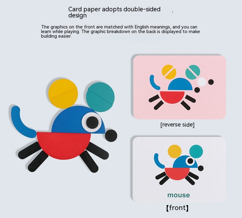 Shapes Puzzle Tin Set for Kids - Create With Color & Shape Cards