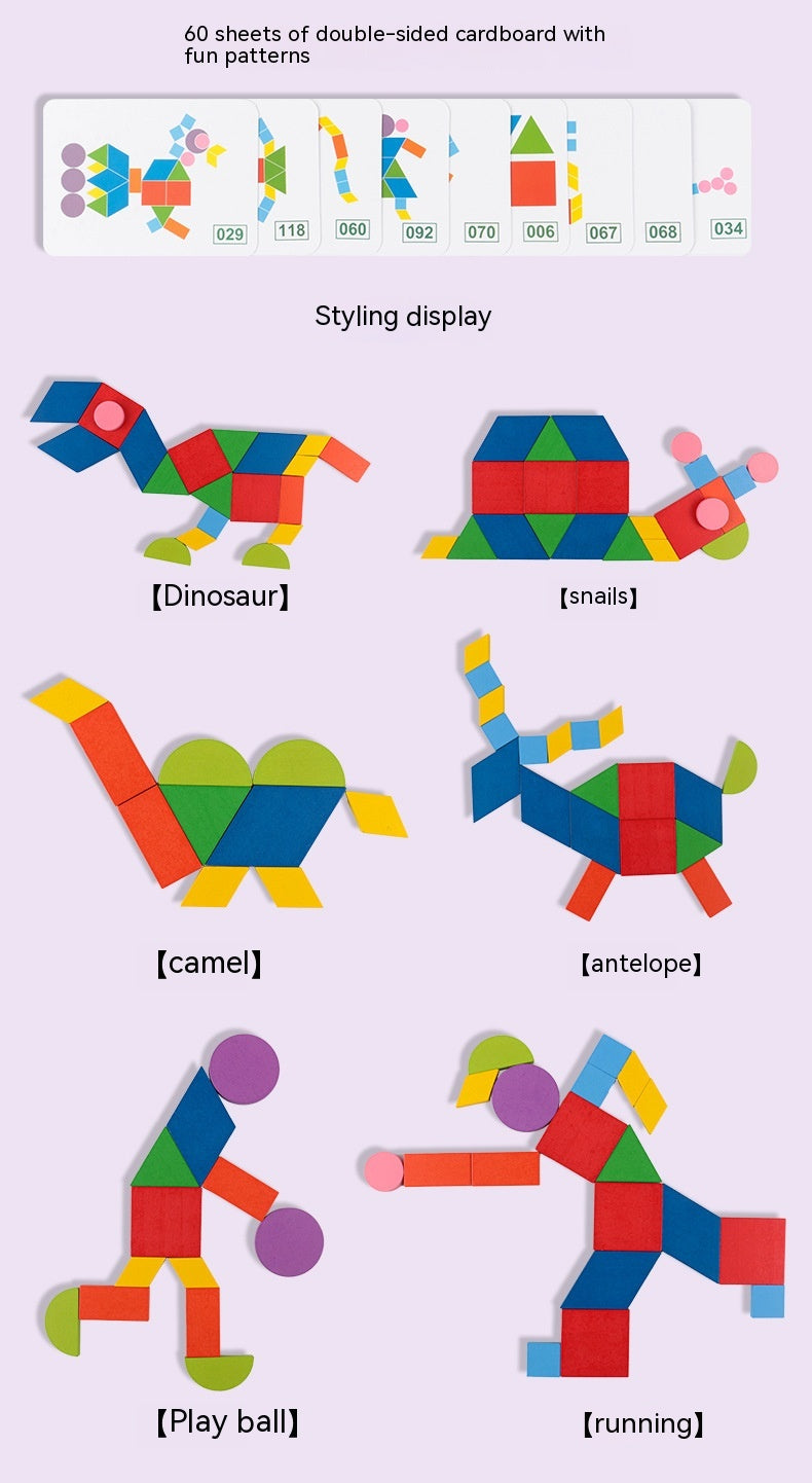 Shapes Puzzle Tin Set for Kids - Create With Color & Shape Cards