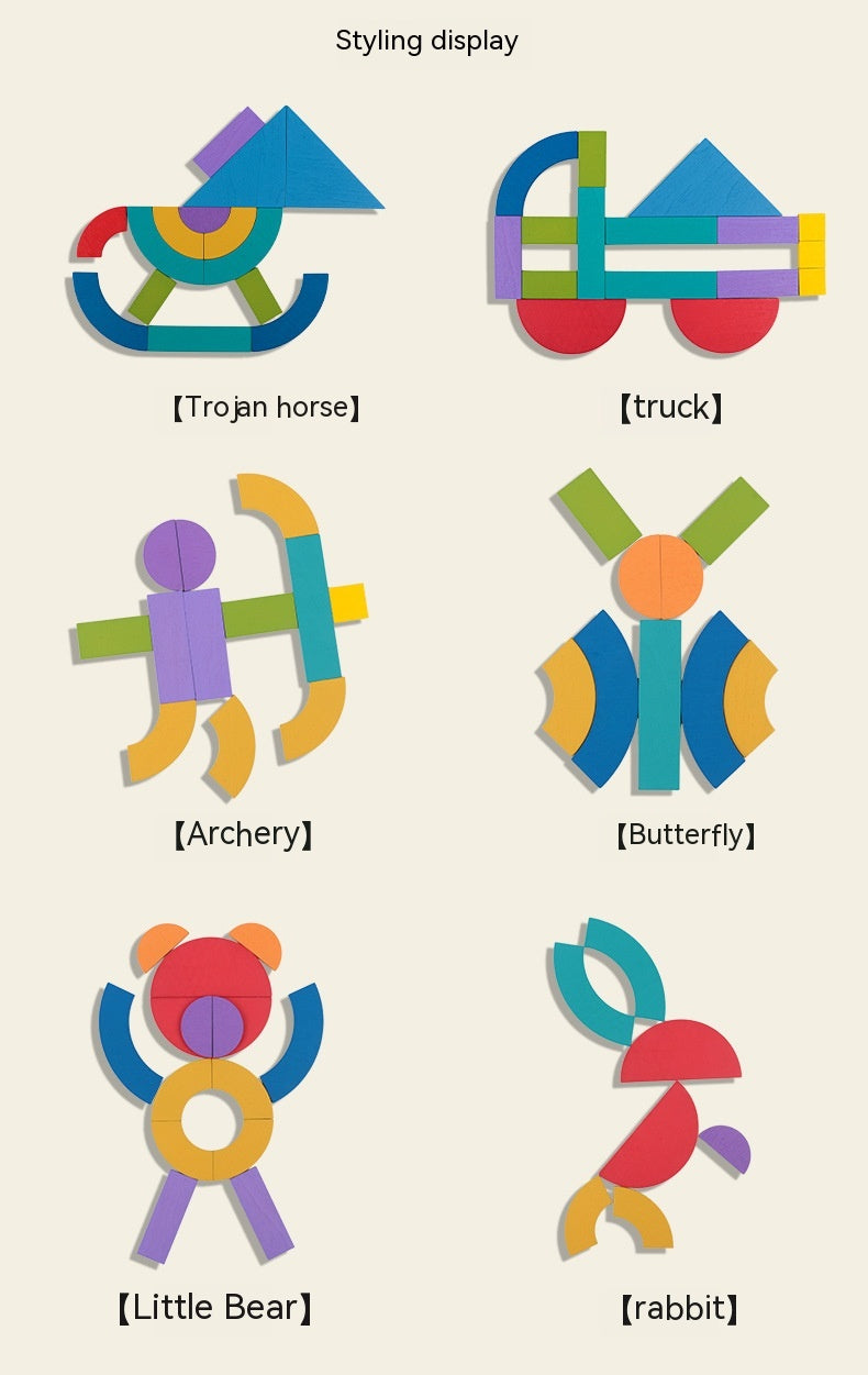 Shapes Puzzle Tin Set for Kids - Create With Color & Shape Cards