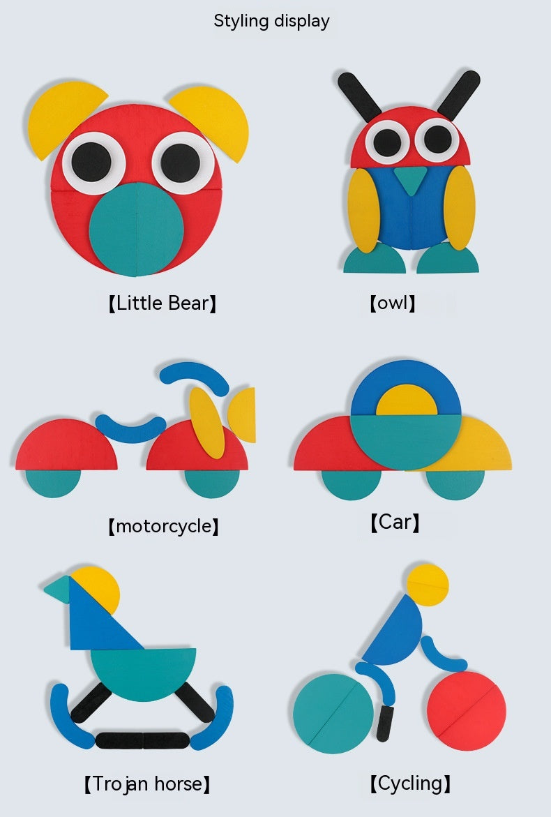 Shapes Puzzle Tin Set for Kids - Create With Color & Shape Cards