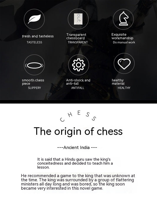 Crystal Glass Chess Set 25×25 cm with Frosted and Clear Pieces