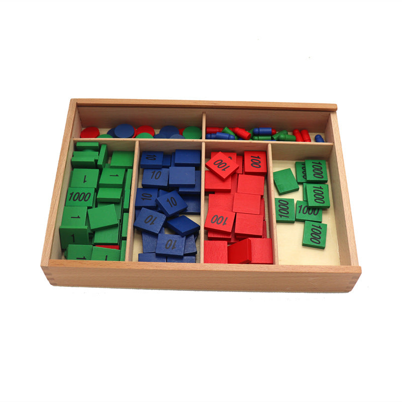 Montessori Stamp Game Wooden Decimal Math Kit (Early Math Puzzle)
