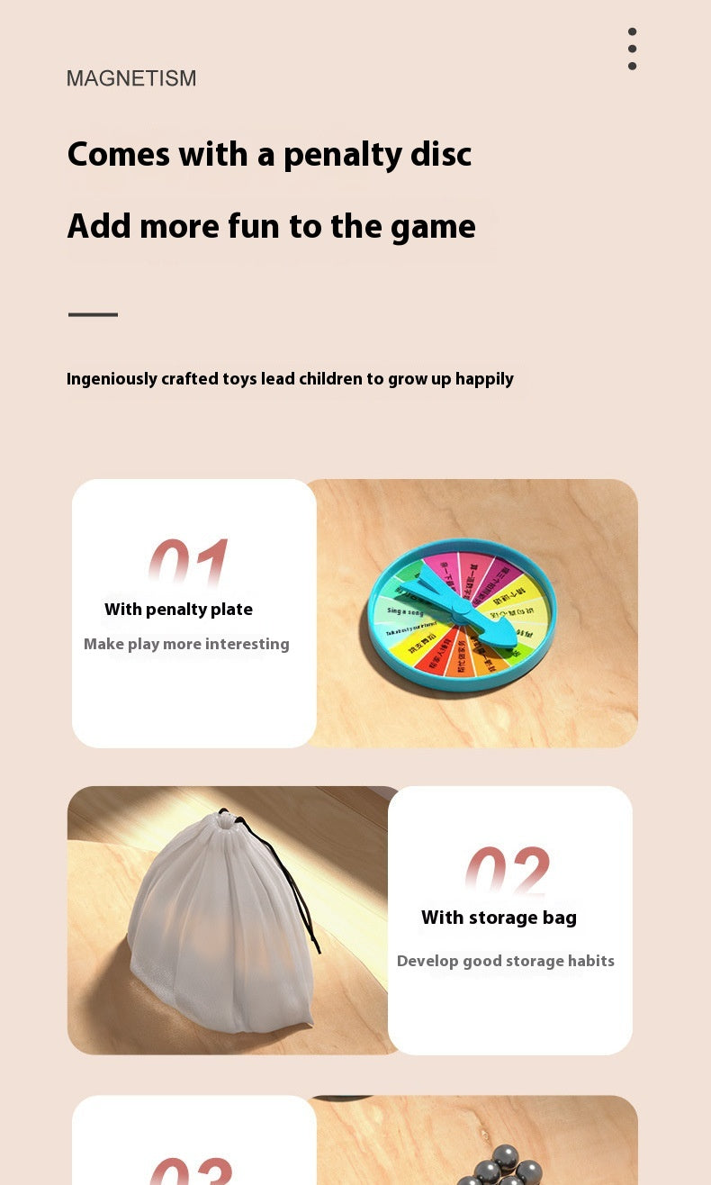 Magnetic Battle Board Game with Penalty Spinner for Kids & Family