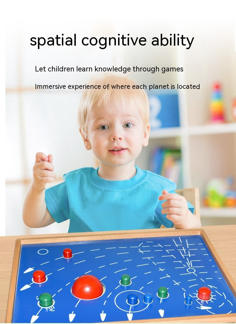 Montessori Solar System Wooden Board for Kids – 9 Planets or 8 Planets