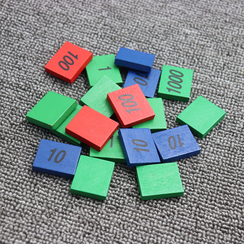 Montessori Stamp Game Wooden Decimal Math Kit (Early Math Puzzle)