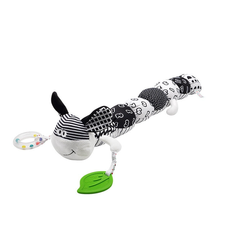 High Contrast Plush Rattle Toy with Teether
