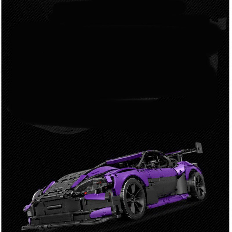 GT3 Track Car 1:8 Building Blocks, 3850 Pieces - Purple