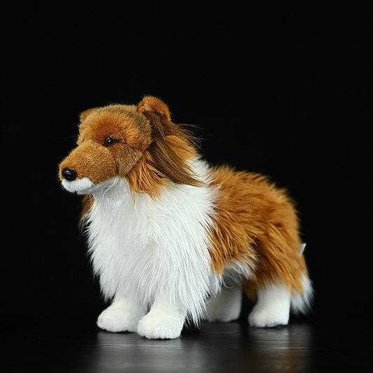 Realistic Sheltie Shepherd Dog Plush Doll - 29 cm