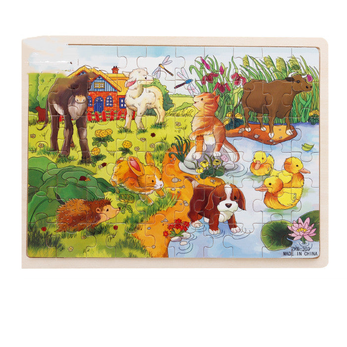 Wooden 60 Piece Kids Puzzle, Ages 3-6, Multiple Themes