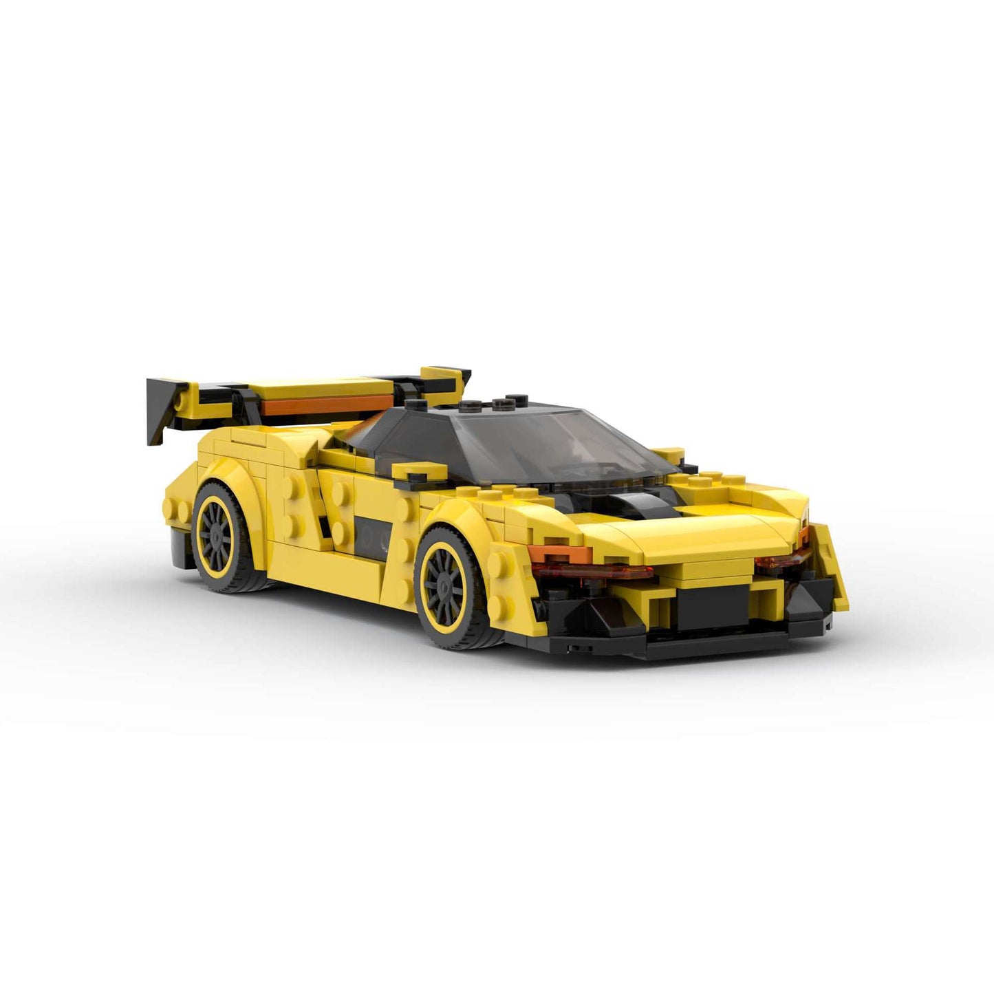 Yellow Track Supercar 8-Stud Building Blocks (16.8×7.3×4.4 cm)