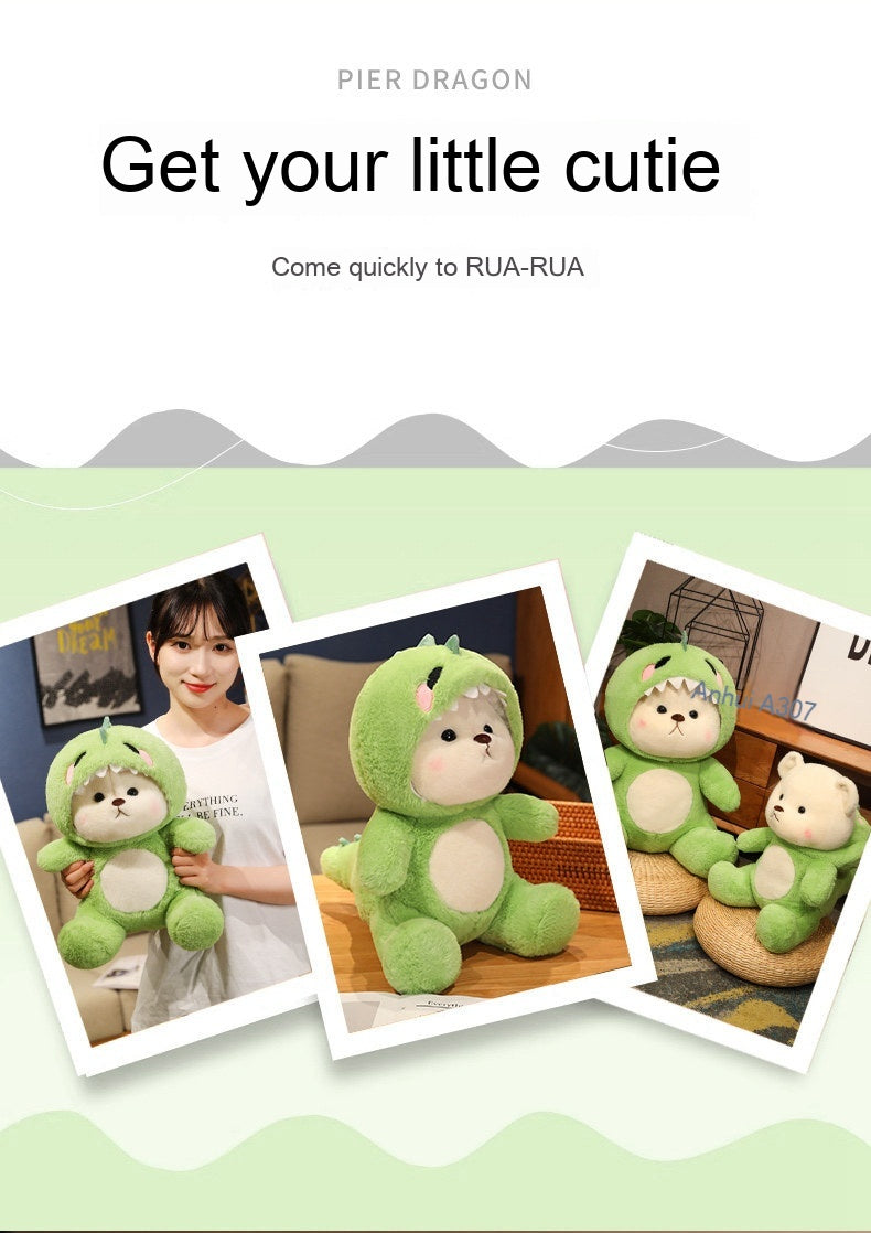 Transforming Dinosaur Bear Plush – Sleeping Pillow (28/40/50/65 cm)