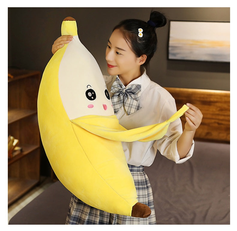 Banana Plush Pillow Cushion – Cute Face Hugger in 40, 60, 80 cm