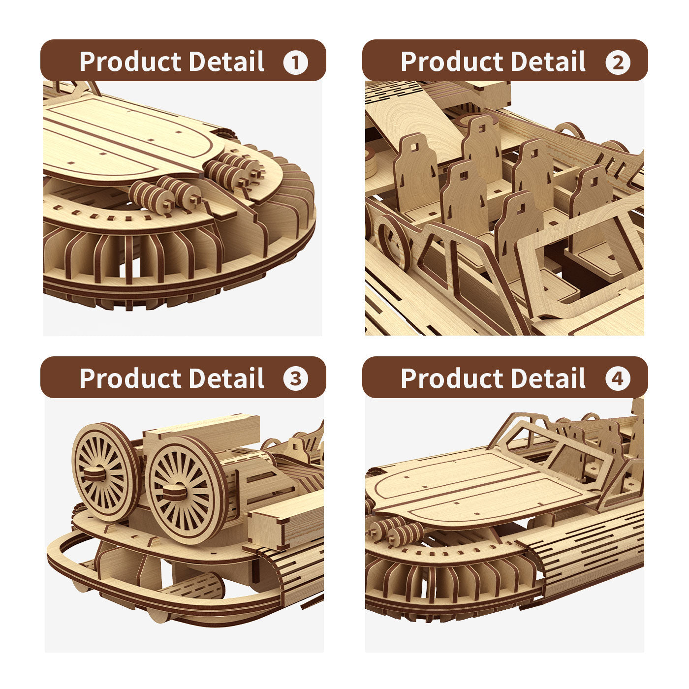 3D Wooden Puzzle – Speedboat – DIY Model Kit (Alan Gale Style)