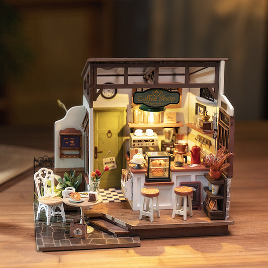 No.17 Café Coffee Shop DIY Wooden Miniature House Kit (DG162)
