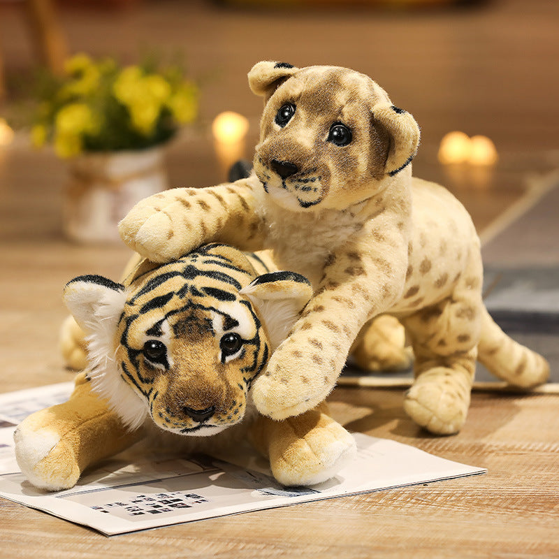 Realistic Tiger, Leopard and Lion Plush Toys – 38/48/58 cm
