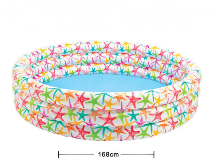 Round Inflatable Baby Pool 168×38 cm (Starfish Print)