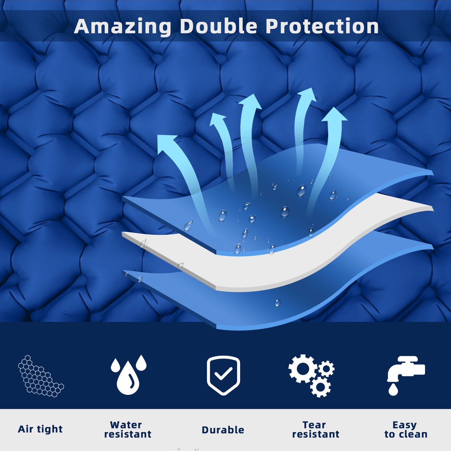 Inflatable Camping Mattress with Built-In Foot Pump (Single, 196×68×9 cm)