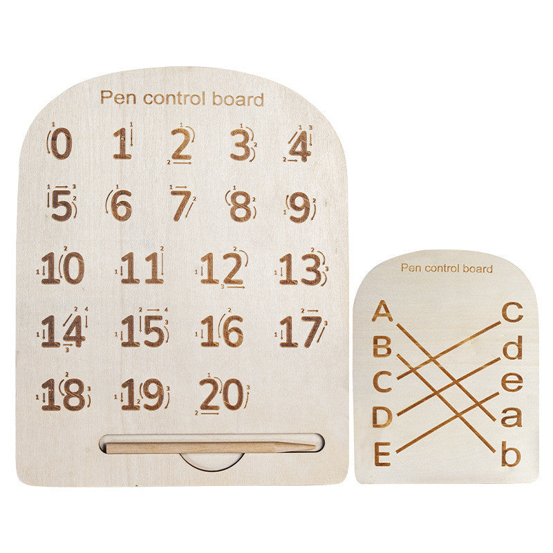 Wooden Groove Tracing Board for Kids – Numbers, Letters & Shapes