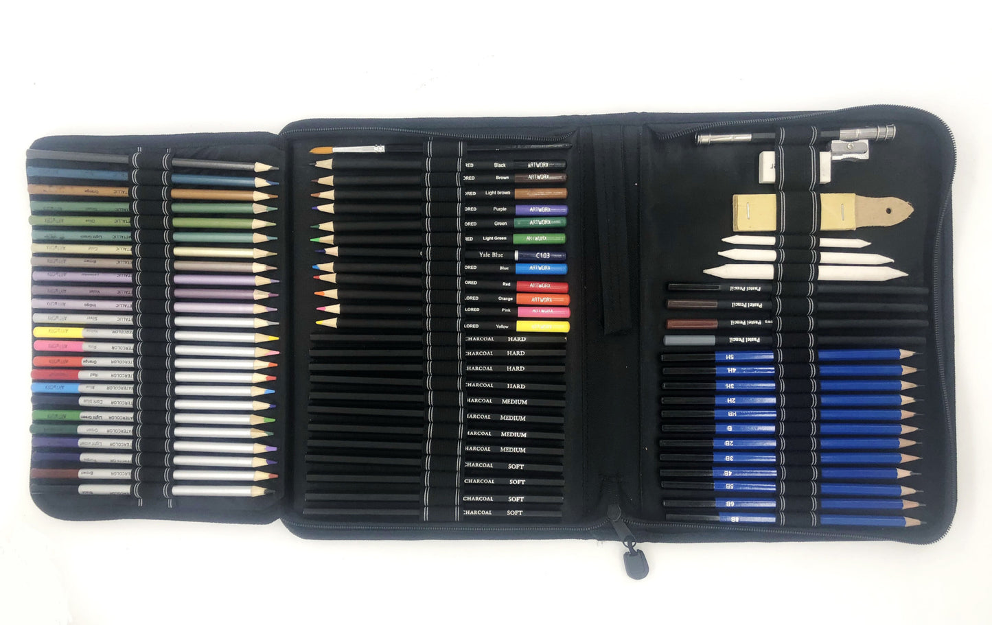 72-Piece Sketch & Charcoal Drawing Kit with Case
