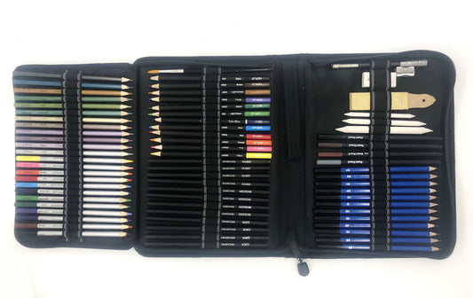 72-Piece Sketch & Charcoal Drawing Kit with Case