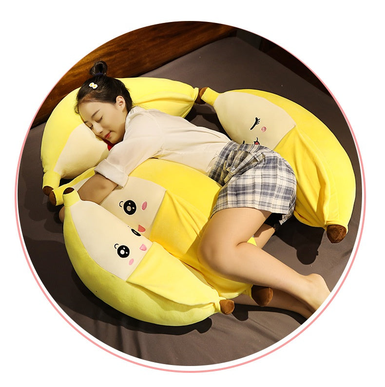 Banana Plush Pillow Cushion – Cute Face Hugger in 40, 60, 80 cm