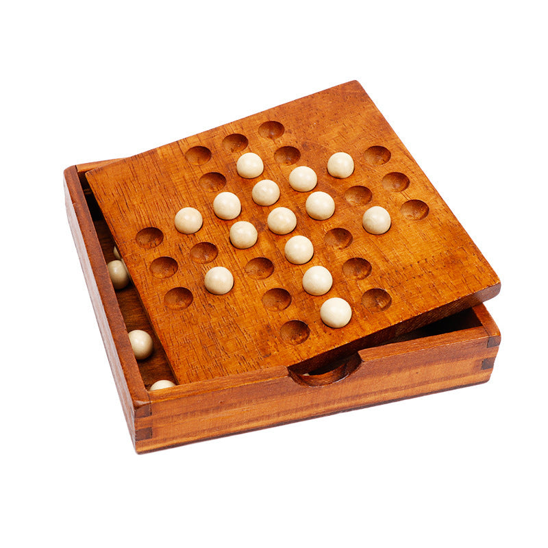 Peg Solitaire Wooden Brain Teaser – Classic Logic Puzzle