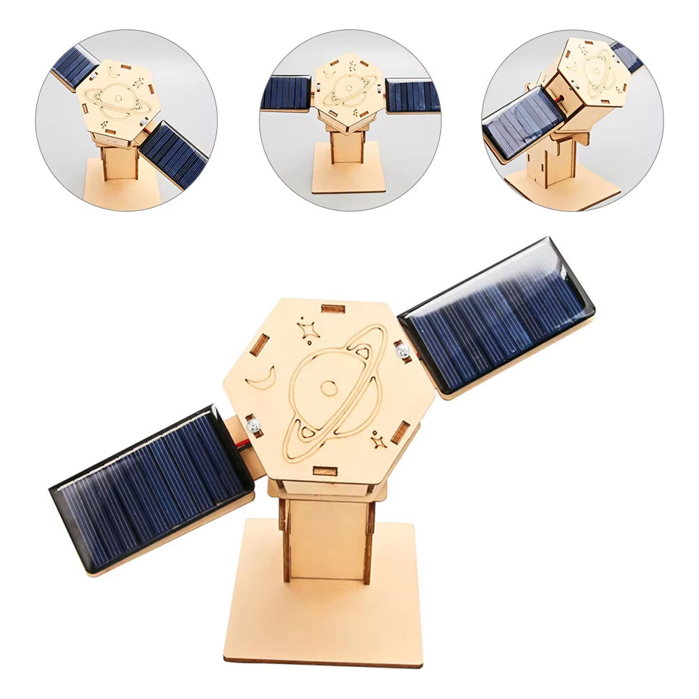DIY Solar Satellite – Wooden Space Model (STEM Power Toy)