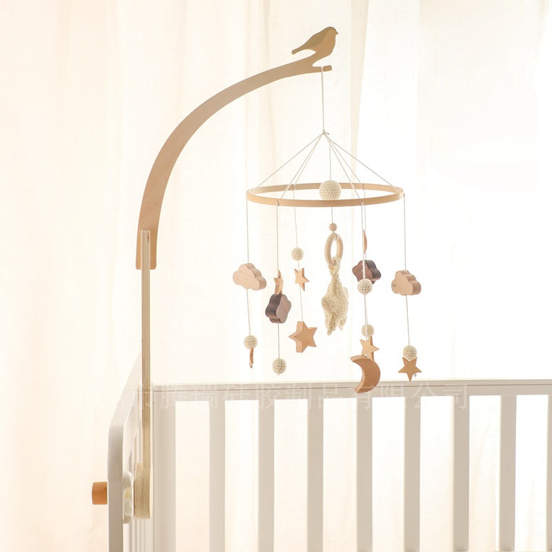 Wooden Bird Bed Bell Bracket To Appease Baby