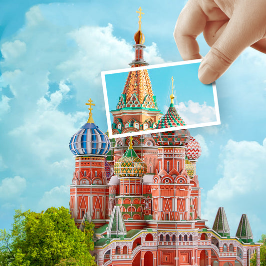 3D Paper Puzzle – Saint Basil’s Cathedral (LED Edition) – DIY Model Kit